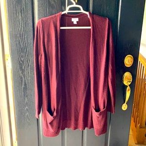 Old Navy Maroon Long Sleeved Cardigan Sweater